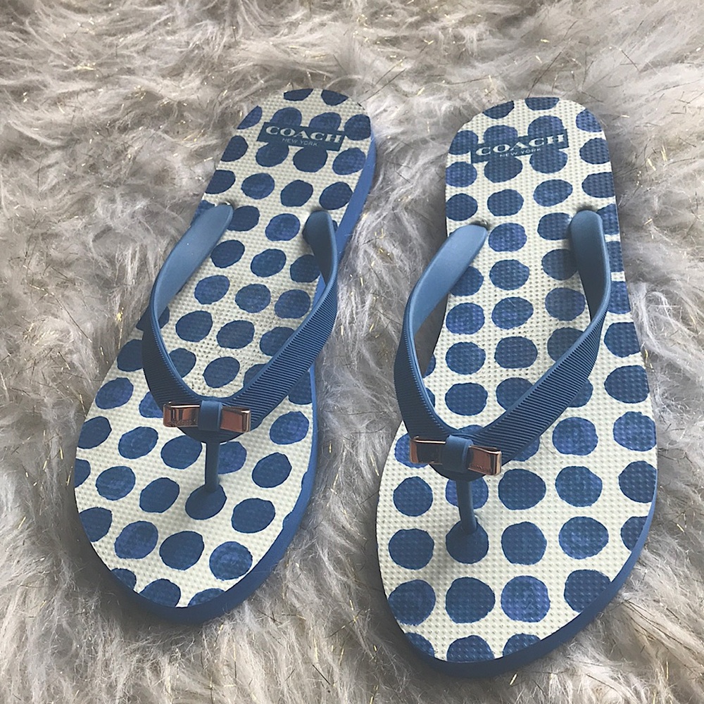 Coach Amel Bow Flip Flops Signature Thong Sandals